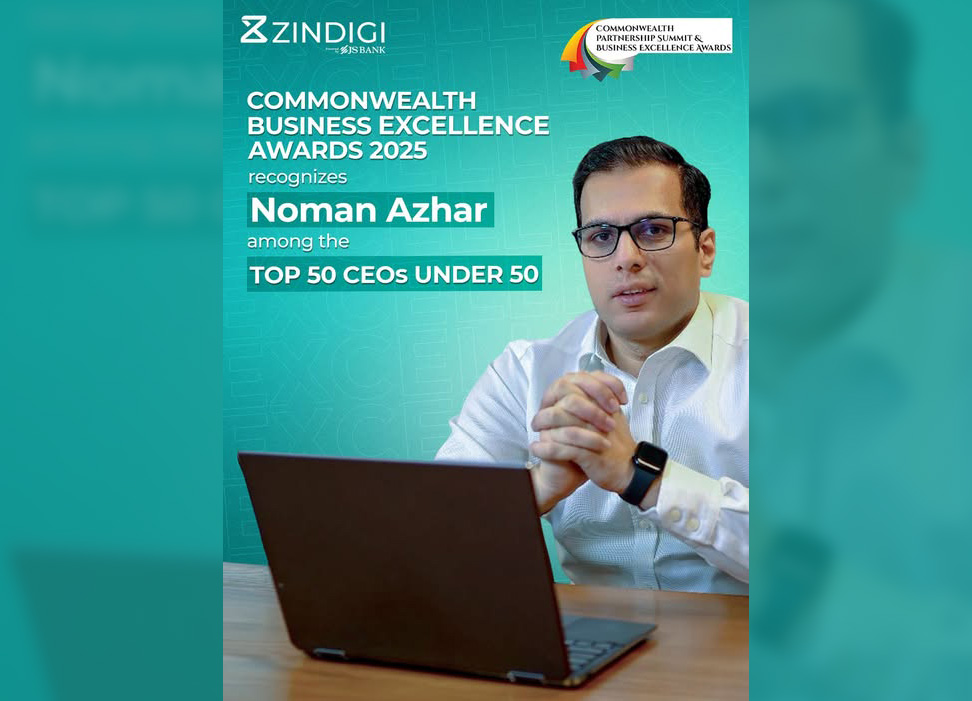 Noman Azhar, CO Zindigi, Honored Among “Top 50 CEOs Under 50” at Commonwealth Business Excellence Awards